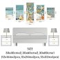 JAMMORY Canvas Set Landscape Modern,Five Panels Gallery Wrapped, Ready To Hang Vertical Print No F