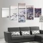 JAMMORY Canvas Set Landscape Modern,Five Panels Gallery Wrapped, Ready To Hang Vertical Print No F