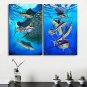 Canvas Print Animal Modern FishTwo Panels Canvas Vertical Print Wall Decor For Home Decoration