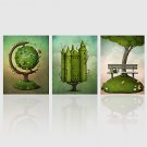 Canvas Print Three Panels Canvas Vertical Panoramic Print Wall Decor For Home Decoration