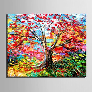 E-HOME Stretched Canvas Art Color Tree Decoration Painting  One Pcs
