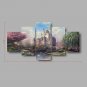 HD Print Castle Rainbow scenery Painting Wall Art 5pcs/set Home Decor (No Frame)