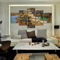 Art Print Landscape Pastoral Five Panels Horizontal Print Wall Decor For Home Decoration