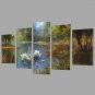 HD Print Swan Lake scenery Painting on Canvas Wall Art 5pcs/set Home Decor (No Frame)