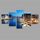 HD Print Venice Night Scenery Painting 5 Piece/set Wall Art 5pcs/set Home Decor (No Frame)