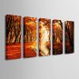 E-HOME Stretched Canvas Art Landscape in Late Autumn Decoration Painting Set Of 5