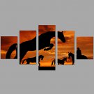 Print African Sunset Scenery Post Painting Wall Art 5pcs/set Home Office Decor (No Frame)