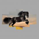 Print Running dark horse Painting Wall Art 5pcs/set Home Office Decor (No Frame)