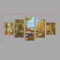 HD Print European Carriage scenery Painting Wall Art 5pcs/set Home Office Decor (No Frame)