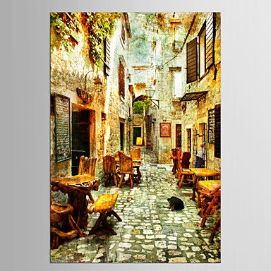 Canvas Set Floral/Botanical Abstract Landscape Classic European Style,One Panel Canvas Vertical Pr