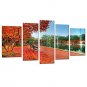 Canvas Set Landscape Floral/Botanical Modern Classic,Five Panels Canvas Any Shape Print Wall Decor
