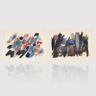 Canvas Print Abstract,Two Panels Canvas Horizontal Panoramic Print Wall Decor For Home Decoration