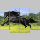 Canvas Set Of 4 Abstract Print Painting On The Wall Home Decor Horse Pictures