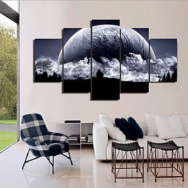Five Panels Horizontal Print Wall Decor For Home Decoration