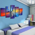 Art Print Retro,Five Panels Horizontal Print Wall Decor For Home Decoration