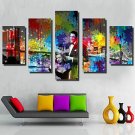 Art Print Retro,Five Panels Horizontal Print Wall Decor For Home Decoration