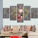 Art Print Retro,Five Panels Horizontal Print Wall Decor For Home Decoration