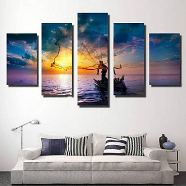 Art Print Rustic,Five Panels Horizontal Print Wall Decor For Home Decoration