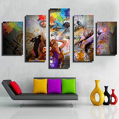 Art Print Modern/Comtemporary,Five Panels Horizontal Print Wall Decor For Home Decoration