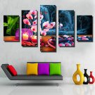Art Print Rustic,Five Panels Horizontal Print Wall Decor For Home Decoration