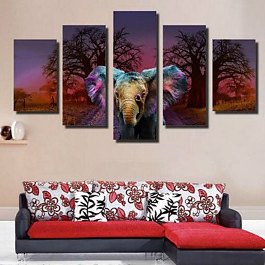 Art Print Modern/Comtemporary,Five Panels Horizontal Print Wall Decor For Home Decoration