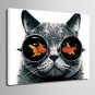E-HOME Stretched Canvas Art Goldfish in The Eyes of The Cat Decoration Painting  One Pcs