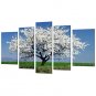 Canvas Set Landscape Floral/Botanical Modern Classic,Five Panels Canvas Any Shape Print Wall Decor