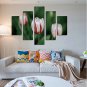 Canvas Print Abstract,Five Panels Canvas Horizontal Print Wall Decor For Home Decoration