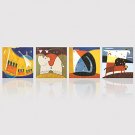 Canvas Print Four Panels Canvas Vertical Panoramic Print Wall Decor For Home Decoration