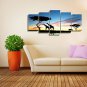 5 Panels African Landscape Giraffes and The Tree Picture Print on Canvas Unframed