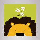 Mini Size Cartoon lion Painting Canvas Print One Panel Framed art