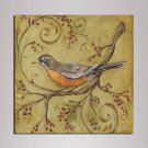 Mini Size Canvas Print One Panel Framed art bird painting