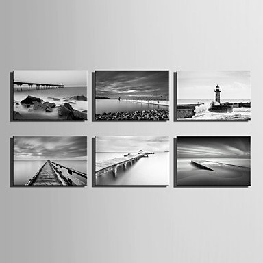 E-HOME Stretched Canvas Art Grey Water View Series Decoration Painting MINI SIZE One Pcs