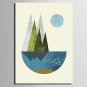 E-HOME Stretched Canvas Art Abstract Landscape Series Decoration Painting MINI SIZE One Pcs