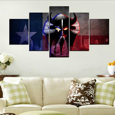 Art Print Animal Modern Five Panels Horizontal Print Wall Decor For Home Decoration