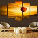 Art Print Floral/Botanical Pastoral Five Panels Horizontal Print Wall Decor For Home Decoration