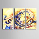 E-HOME Stretched Canvas Art The Surge Waves Decoration Painting Set Of 3