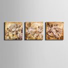 E-HOME Stretched Canvas Art Elegant Flowers Decoration Painting  Set of 3