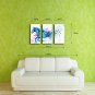 E-HOME Stretched Canvas Art Blue Fantasy Horse Pentium Decoration Painting Set Of 3