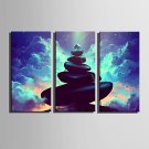 E-HOME Stretched Canvas Art Fantasy House On The Stone Decoration Painting Set Of 3