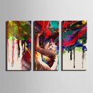 E-HOME Stretched Canvas Art Painted Lovers Decoration Painting Set Of 3