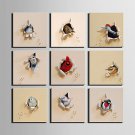 E-HOME Stretched Canvas Art  A Broken Bird Series Decoration Painting MINI SIZE One Pcs