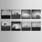E-HOME Stretched Canvas Art Animal Gray Series Decoration Painting MINI SIZE One Pcs