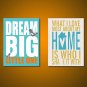 English Words Canvas Print 45x60cmx2pcs Modern Wall Art Unframed