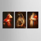 E-HOME Stretched Canvas Art Animal Portraits Decoration Painting Set Of 3