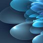 E-HOME Stretched Canvas Art Blue Flower Fantasy Decoration Painting Set Of 3