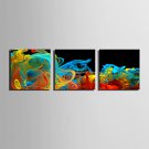 E-HOME Stretched Canvas Art Color Smoke Wonders Decoration Painting Set Of 3