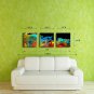 E-HOME Stretched Canvas Art Color Smoke Wonders Decoration Painting Set Of 3