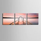 E-HOME Stretched Canvas Art Lakeshore View Decoration Painting  Set of 3