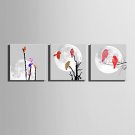 E-HOME Stretched Canvas Art Colorful Birds On A Branch Decoration Painting  Set of 3